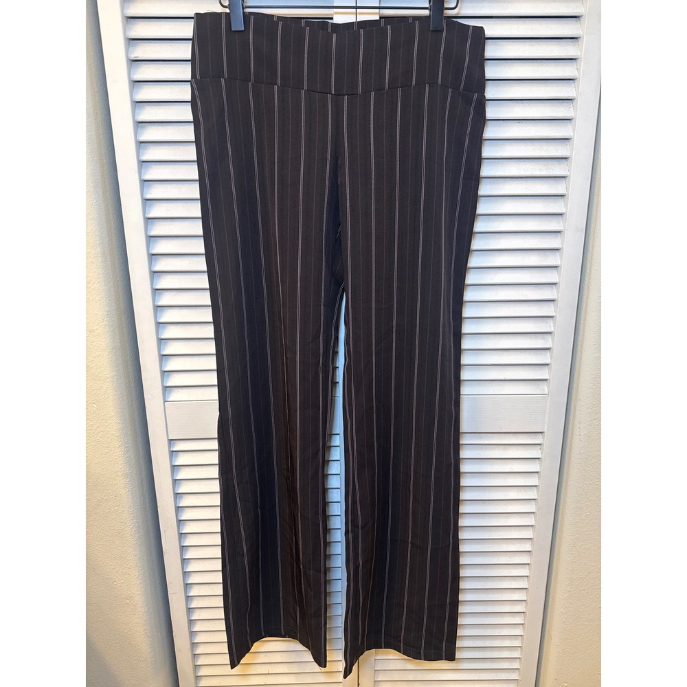 Digital Clothing Black Pinstripe Straight Leg Trousers Pants Women Size 7 Canada